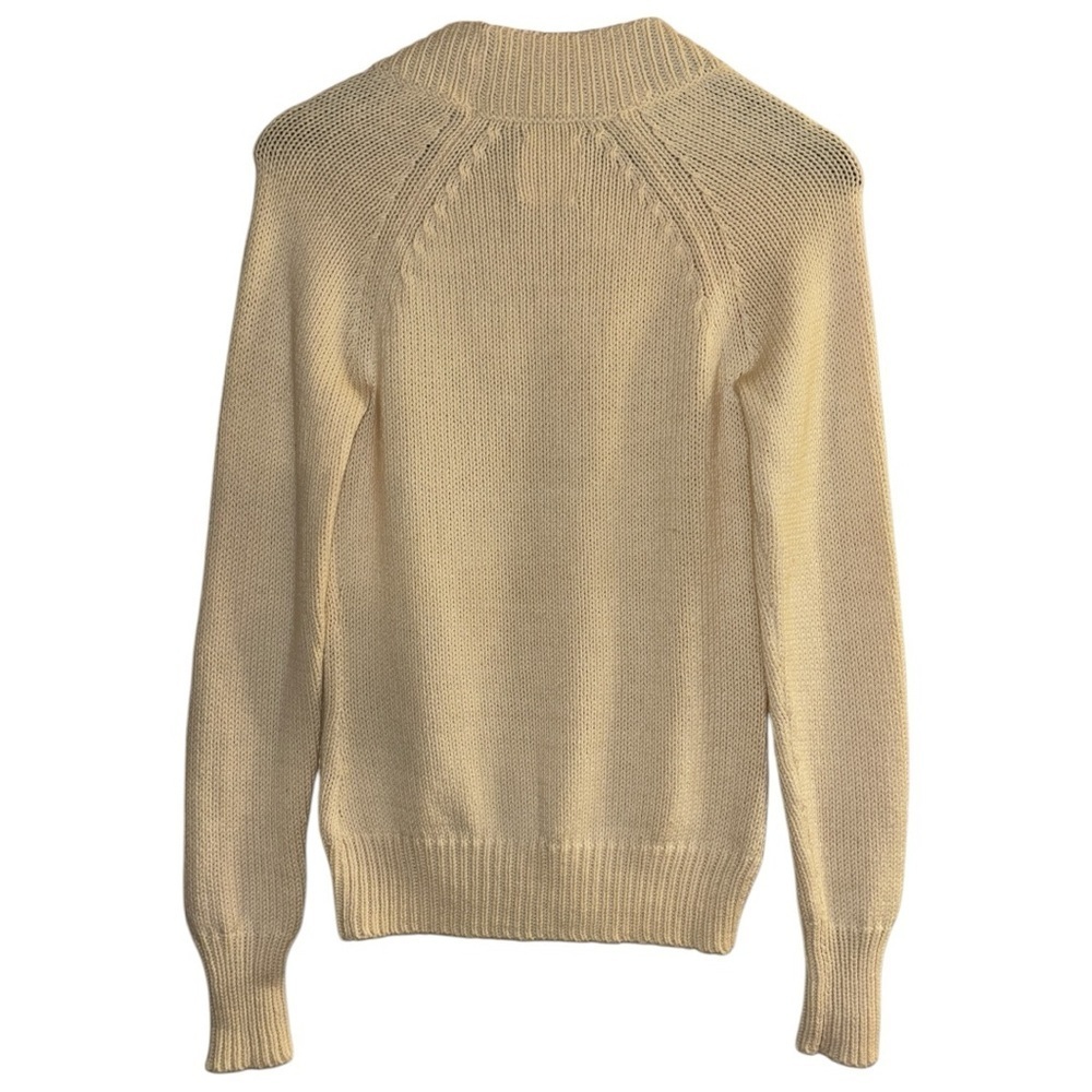 Vintage Old Navy Womens Pullover Sweater Cream Deep V-Neck Long Sleeve Sz M - Picture 2 of 7